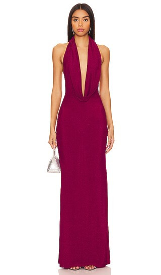 Antoinette Draped Gown in Pink | Revolve Clothing (Global)