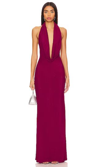 Antoinette Draped Gown in Pink | Revolve Clothing (Global)