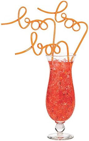 Fun Express Boo Straws for Halloween, Set of 6 Crazy Straws, BPA Free Plastic, Party Supplies, Orang | Amazon (US)