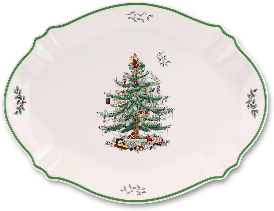 Spode Christmas Tree Oval Platter | Large 17 – Inch Serving Plate Perfect for Serving Meat, Fru... | Amazon (US)