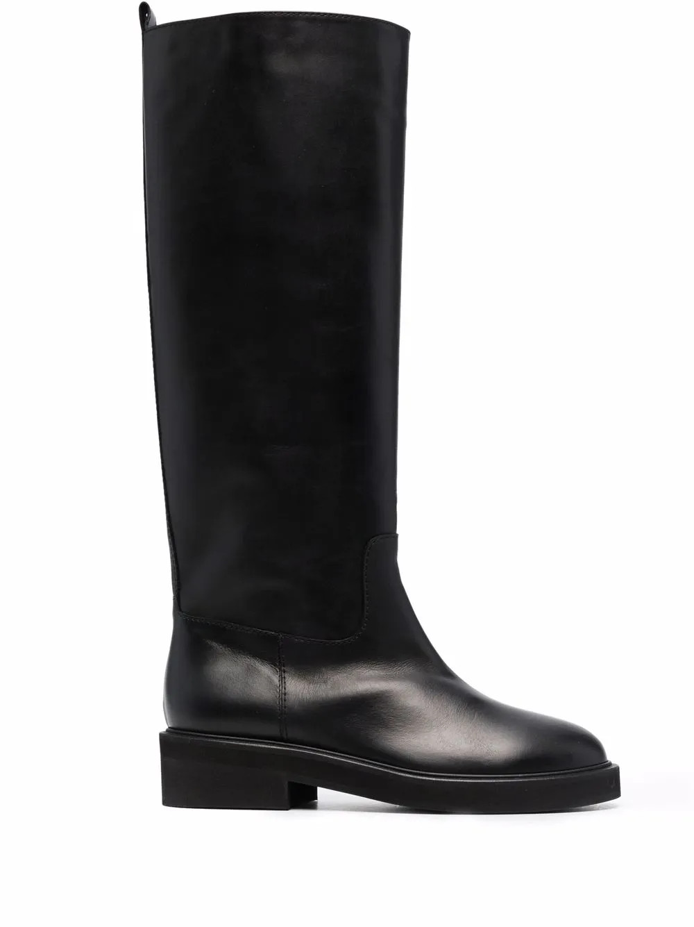 Via Roma 15 round-toe Leather Boots | Black | FARFETCH | Farfetch Global