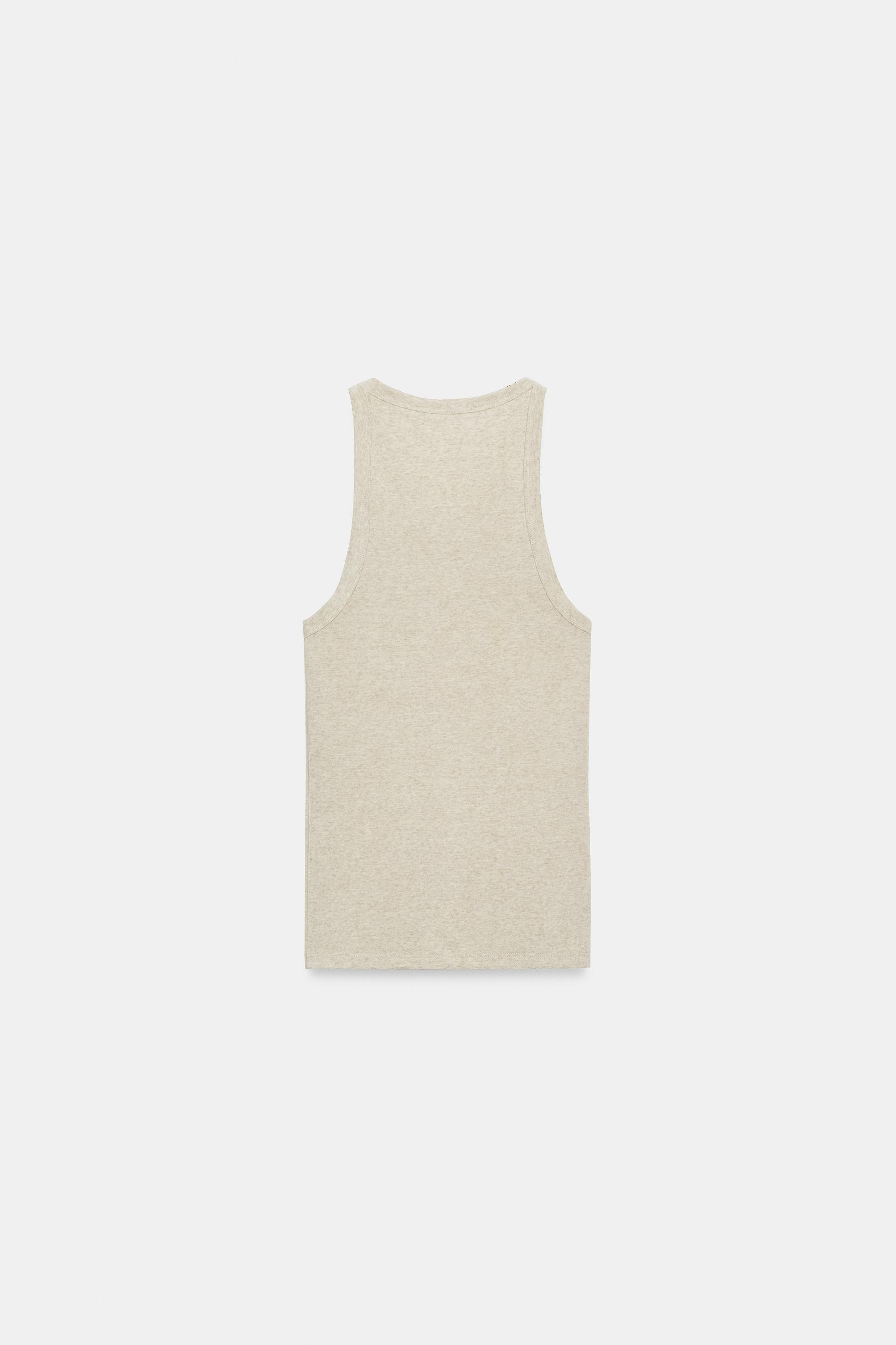 LINEN BLEND HALTER TOP | Zara US