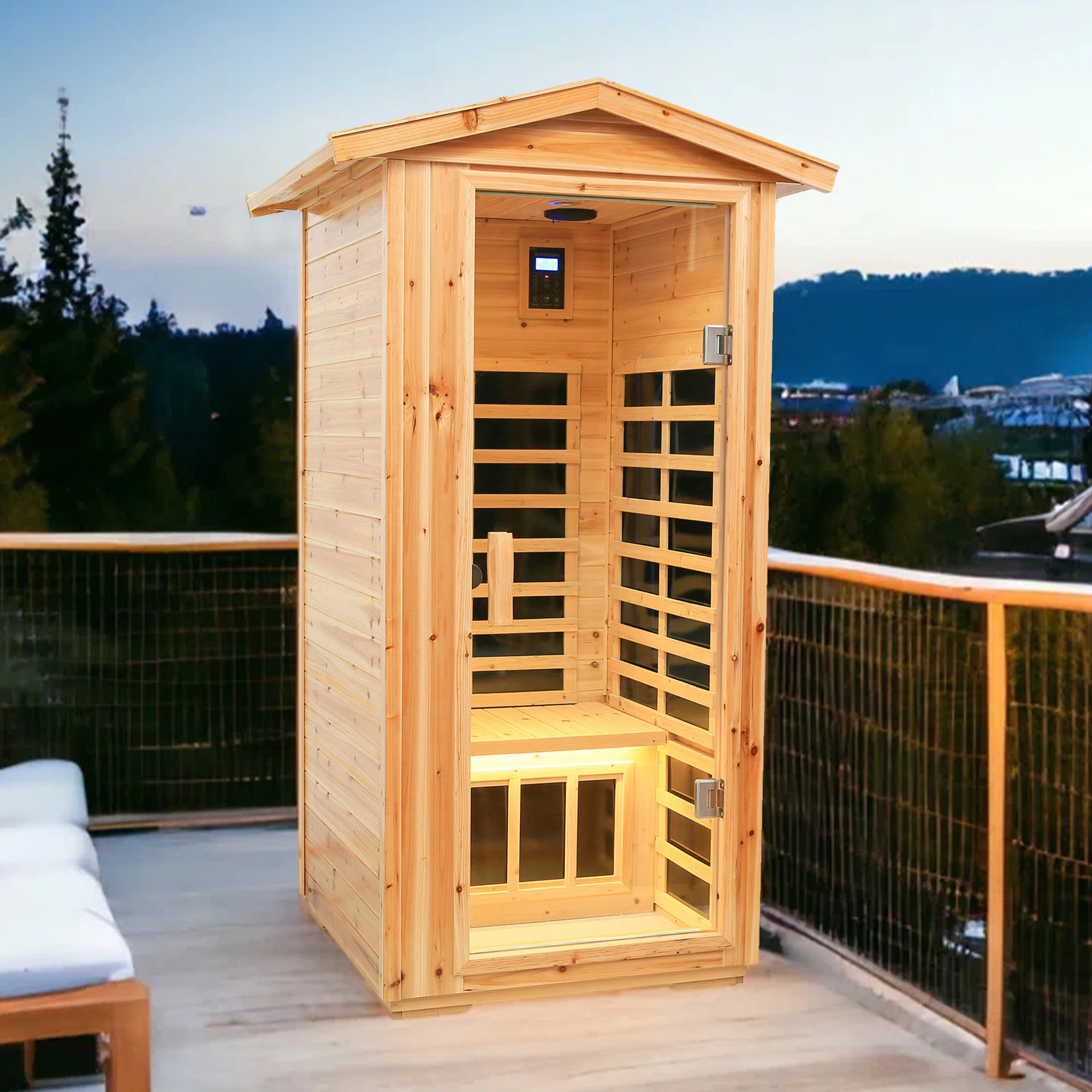 Holaki 1 - Person Outdoor Bluetooth Compatible FAR Infrared Sauna | Wayfair North America
