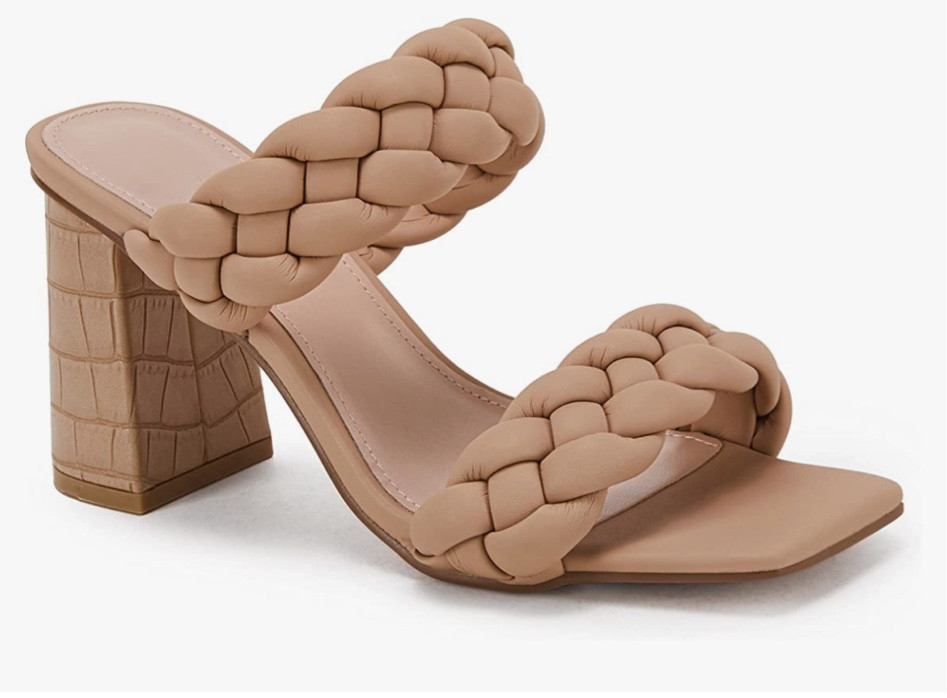 Womens braided heeled sandal. On sale now! 

#LTKsalealert #LTKunder50 #LTKshoecrush
