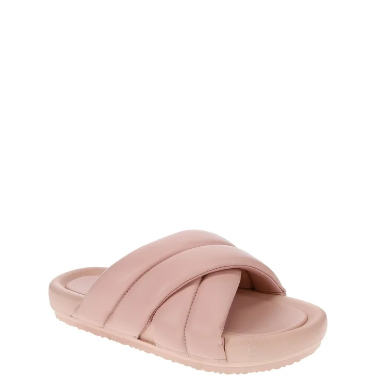 No Boundaries Women's Crossband Slide Sandal | Walmart (US)