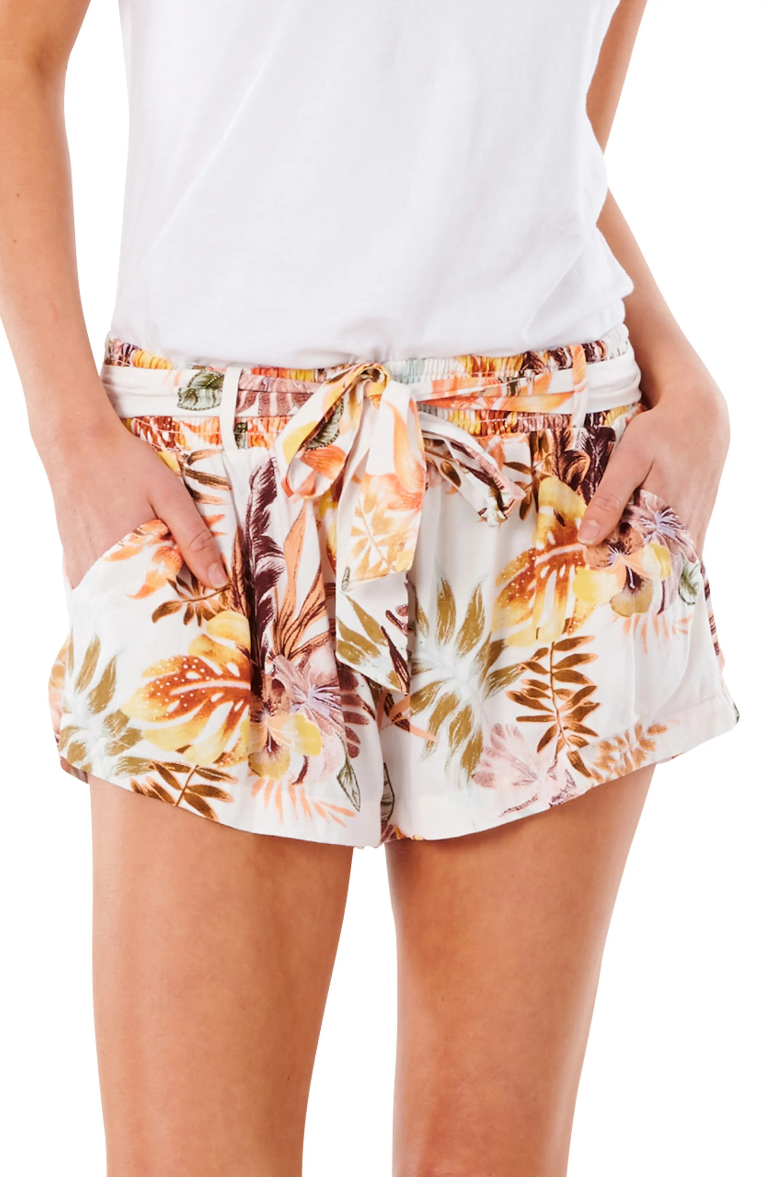 Rip Curl Tallows Tropical Shorts in White at Nordstrom, Size X-Large | Nordstrom