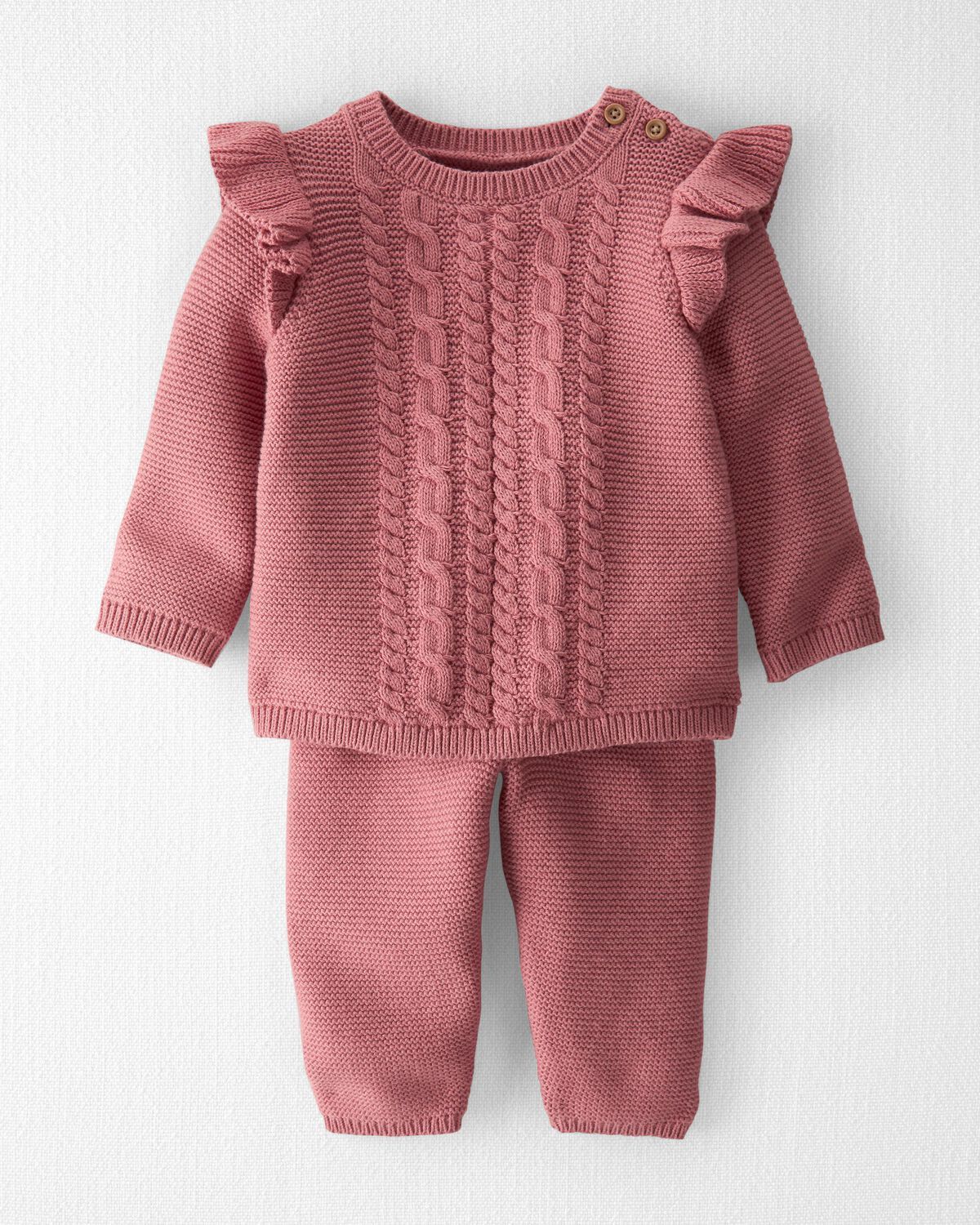 Dark Blush Baby Organic Cotton Sweater Knit 2-Piece Set | carters.com | Carter's