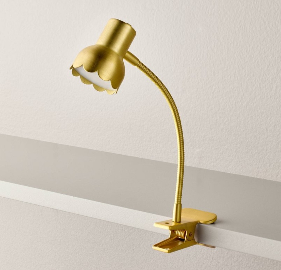 Cutest scalloped gold clip on book light 

#LTKHome