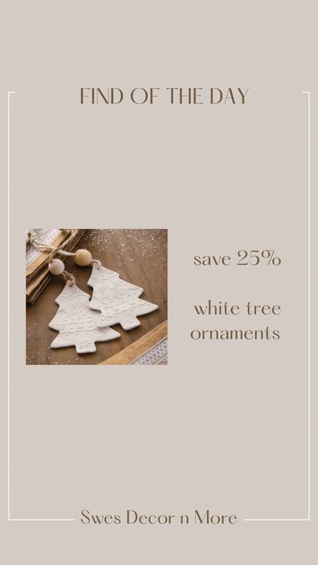 Find of the Day…pretty white Christmas tree ornaments from a small business 

#LTKhome #LTKHoliday #LTKunder50