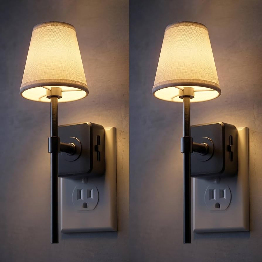 L LOHAS LED Night Light, 2 Pack Night Lights Plug Into Wall with 0-100 LM Dimmable, Premium Fabri... | Amazon (US)