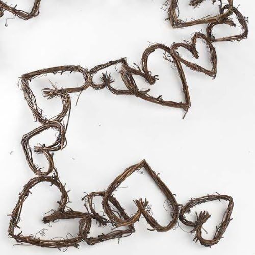 Rustic Natural Grapevine Twig Hearts Chain Garland - Assorted Size Hearts Garland for Home Decor,... | Amazon (US)