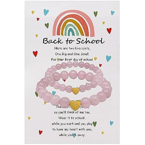 Back to School Bracelets Matching Heart Mommy and Me Wish Strings Bracelet Set First Day of Schoo... | Amazon (US)