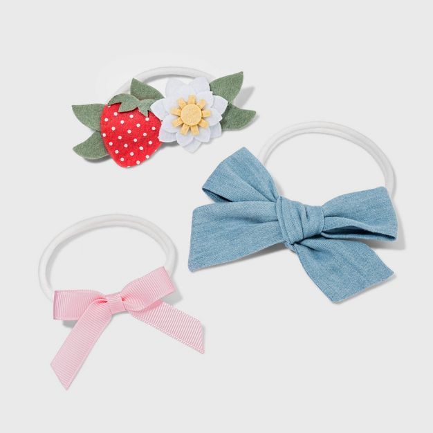 Baby Girls' 3pk Strawberry Headband Set - Cat & Jack™ | Target