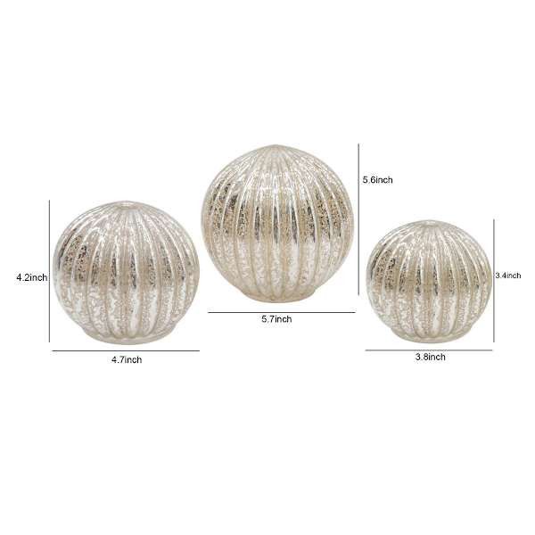 3-Pack LED Metallic Glass Sphere | At Home