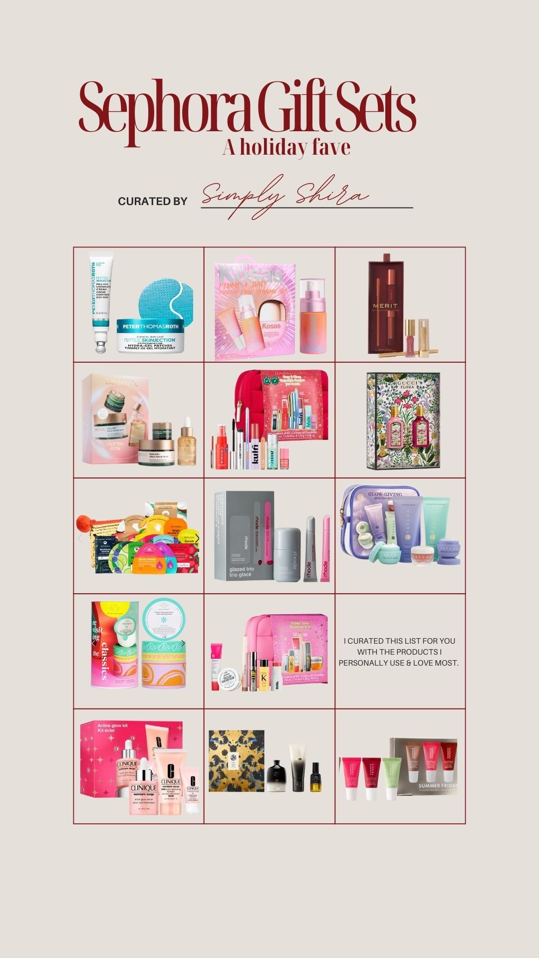 Sephora gift sets for women 35 + 

#LTKbeauty #LTKholiday #LTKgiftguide