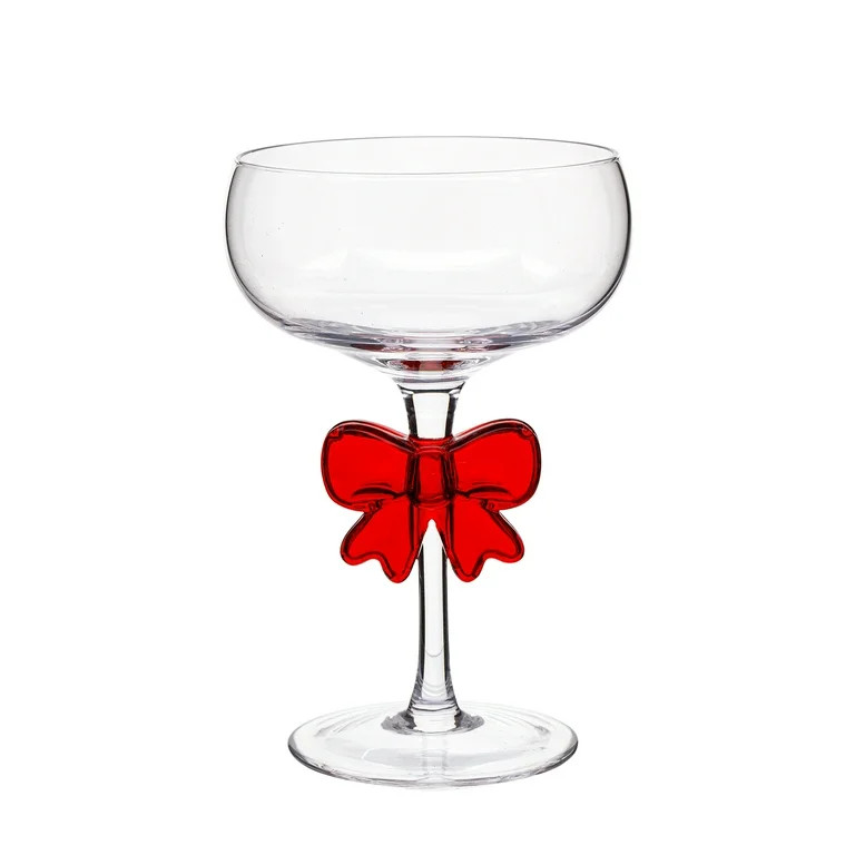 Holiday Time Coupe Glass with Bow 2 Pack | Walmart (US)