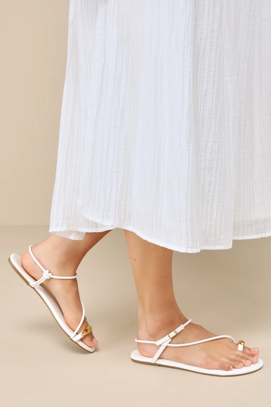 Hendron Bone Flat Ankle Strap Sandals | Lulus