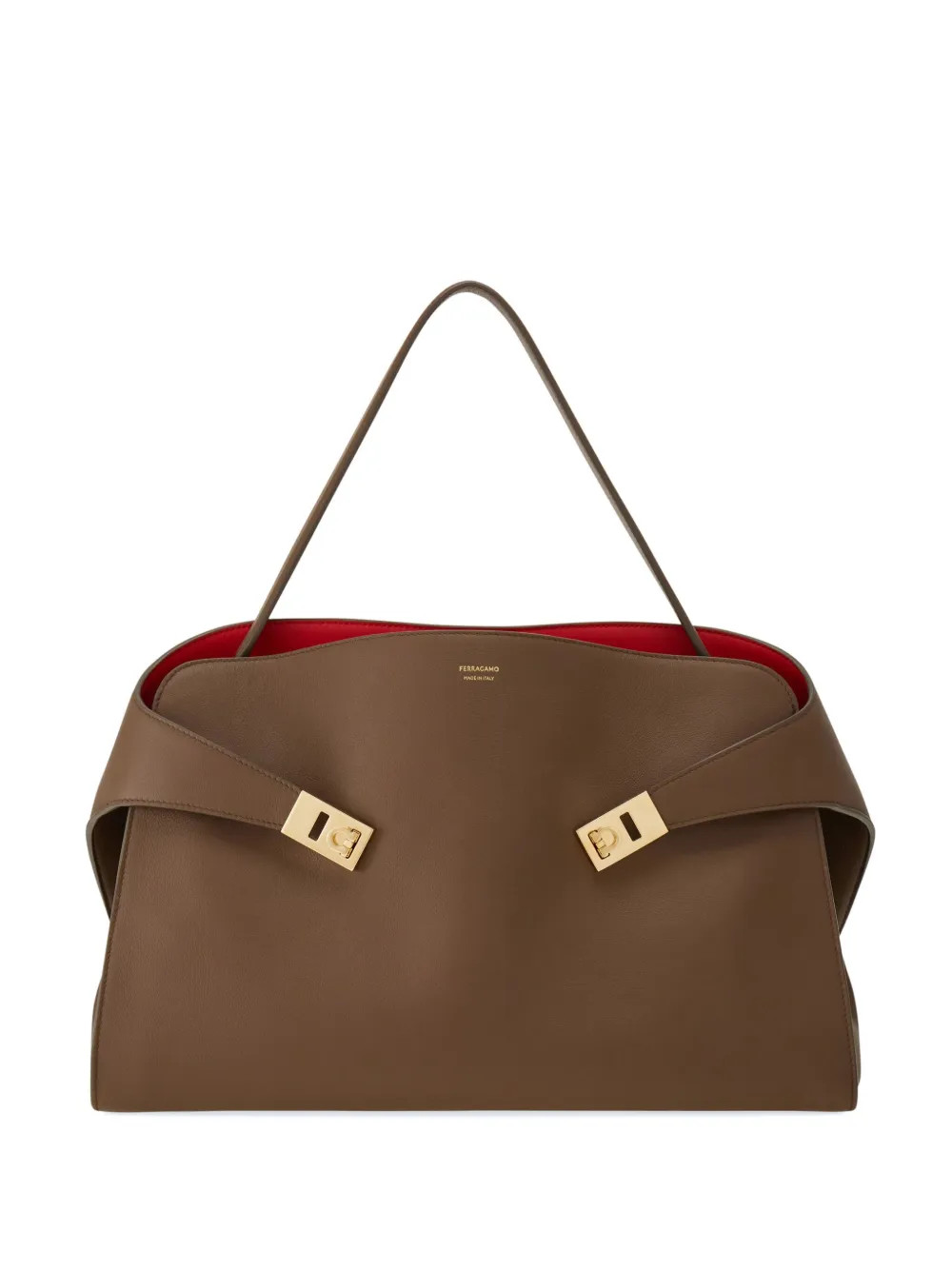 Ferragamo Medium Hug Shoulder Bag | Brown | FARFETCH | Farfetch Global