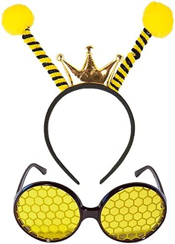 FUNCREDIBLE Bee Headband and Glasses Set | Bee Antenna Headband with Bee Sun Glasses | Amazon (US)