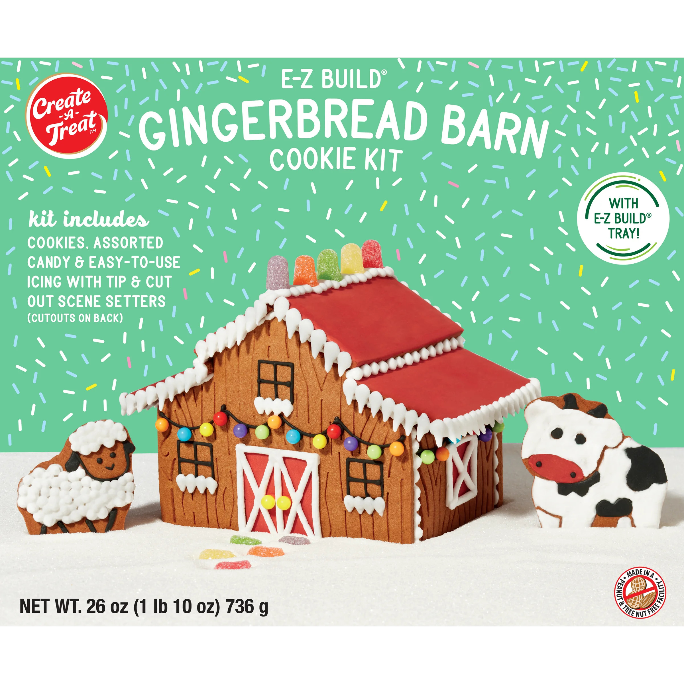 Holiday Create A Treat E-Z Build Gingerbread Barn Cookie Kit, 26 oz, 1 Count, Regular, Shelf-Stab... | Walmart (US)