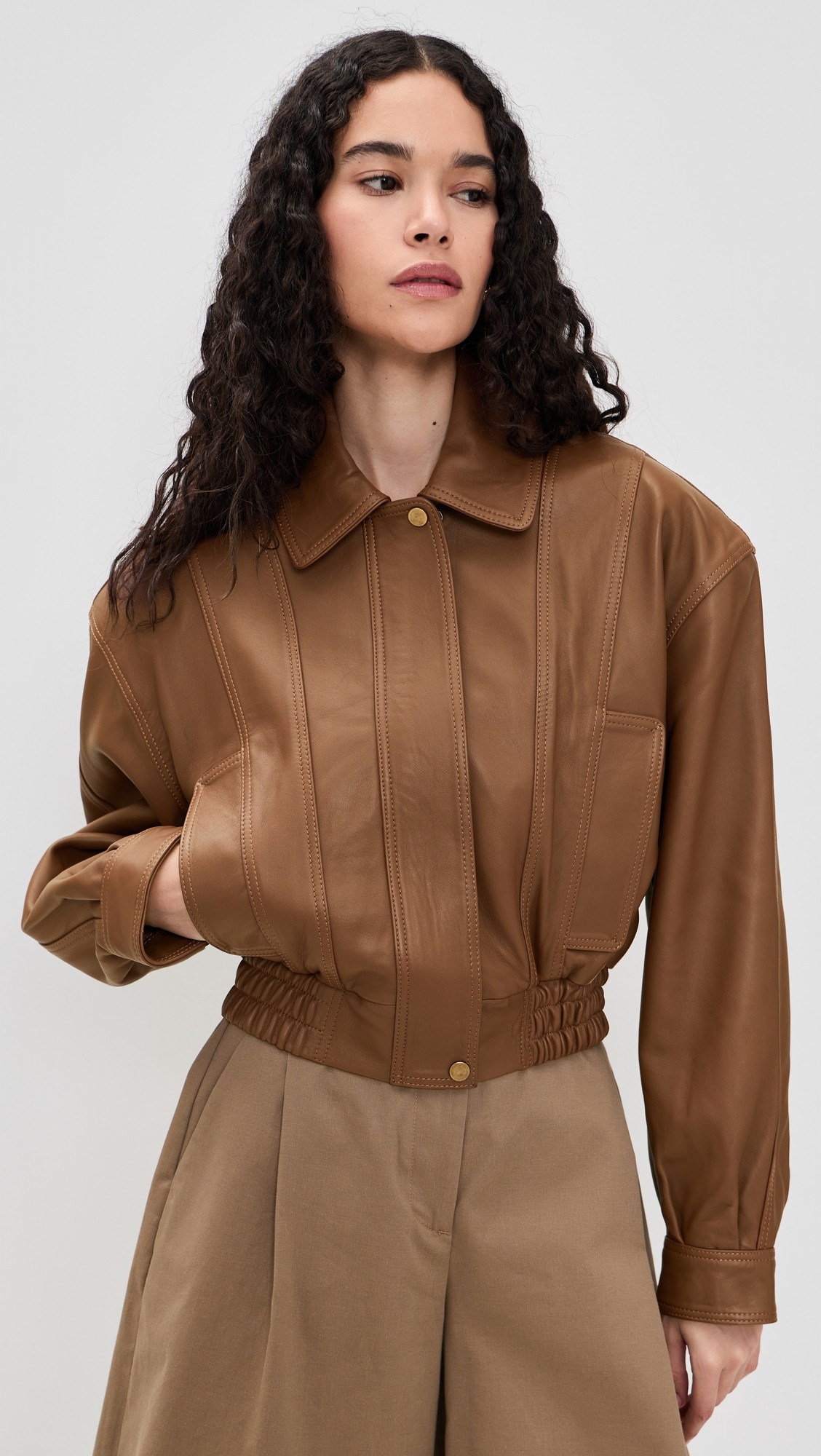 Ronny Kobo Samson Leather Jacket Tobacco L | Shopbop