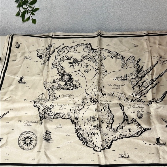 Banana Republic Beige and Black Nautical Map Scarf | Poshmark