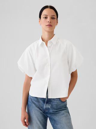 Organic Cotton Poplin Bubble Sleeve Shirt | Gap (US)