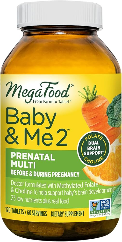 MegaFood Baby & Me 2 Prenatal Vitamin and Minerals - Vitamins for Women - with Folate (Folic Acid... | Amazon (US)