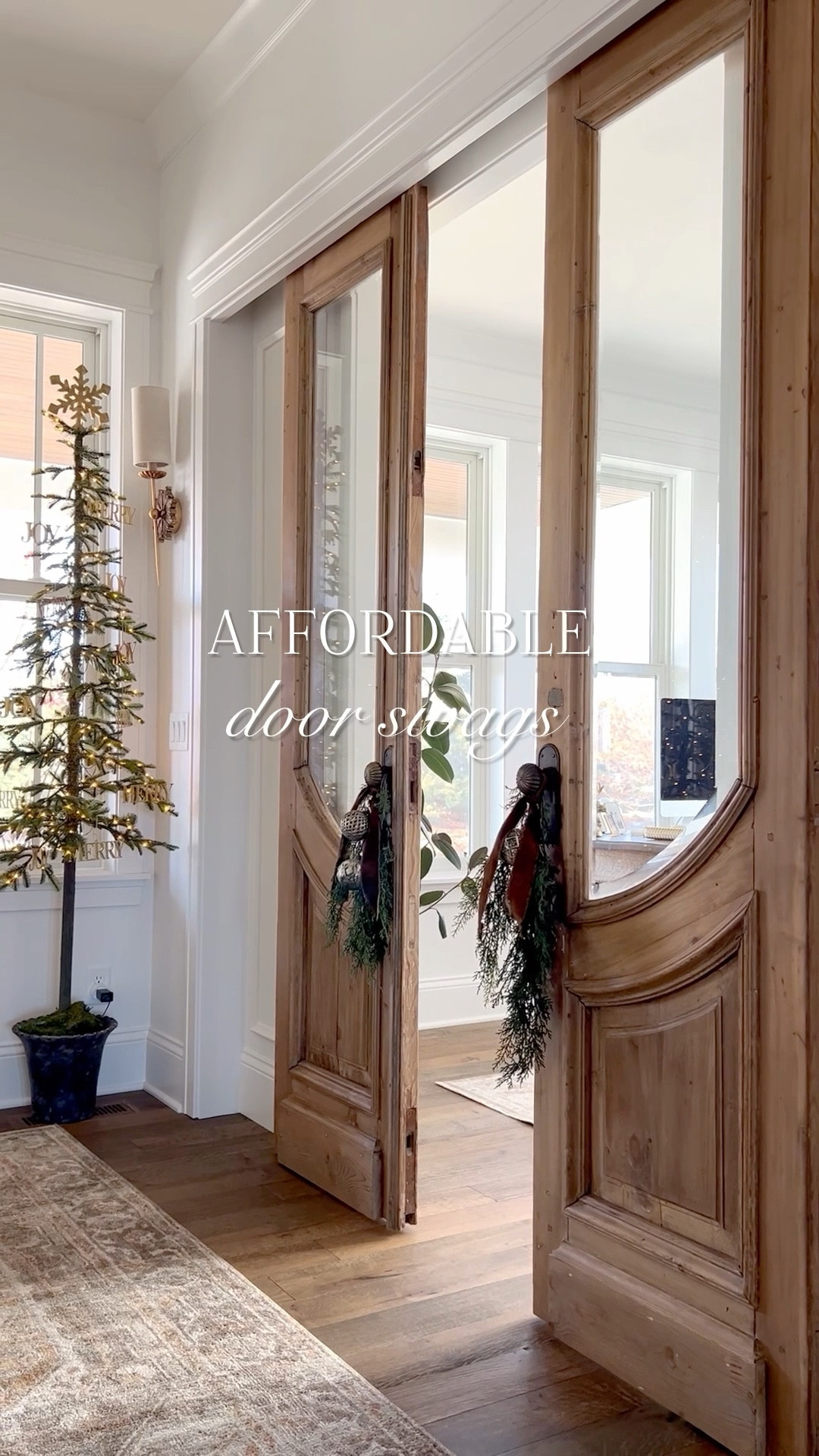 These pretty holiday door swags are so easy to make. All you need is a cedar stem, 2 ball ornaments and velvet ribbon. 

#ltkhome

#LTKSeasonal #LTKFindsUnder50 #LTKHoliday