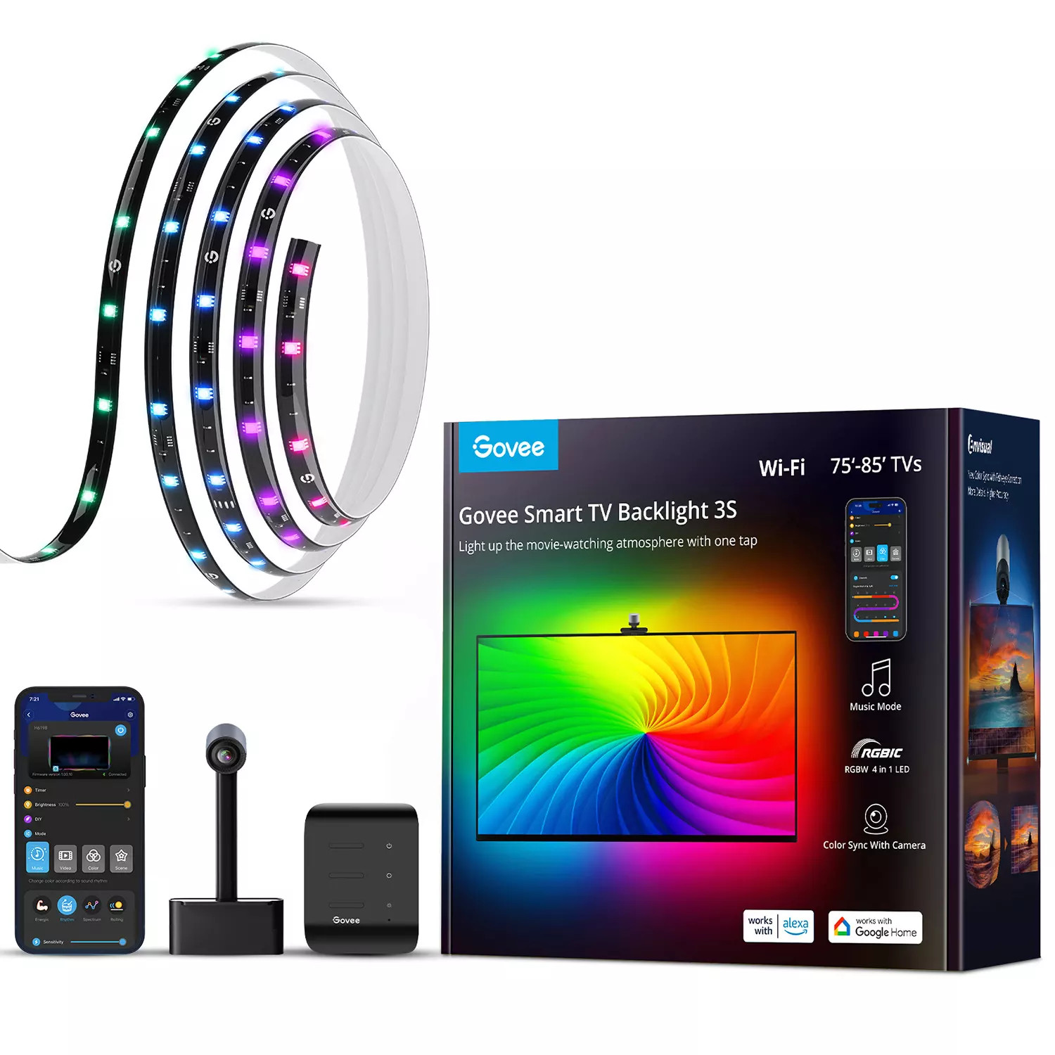 Govee RGBICW Smart TV Backlight 3S, 75in. to 85in. | Sam's Club
