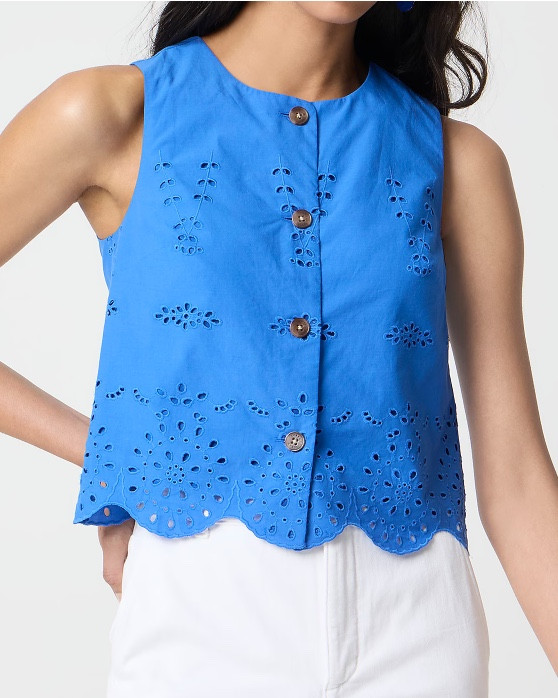 Blue eyelet button up tank top

#LTKSaleAlert #LTKSeasonal