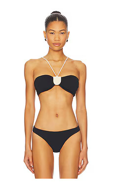 Vix Swimwear Yara Bandeau Bikini Top in Firenze Black from Revolve.com | Revolve Clothing (Global)