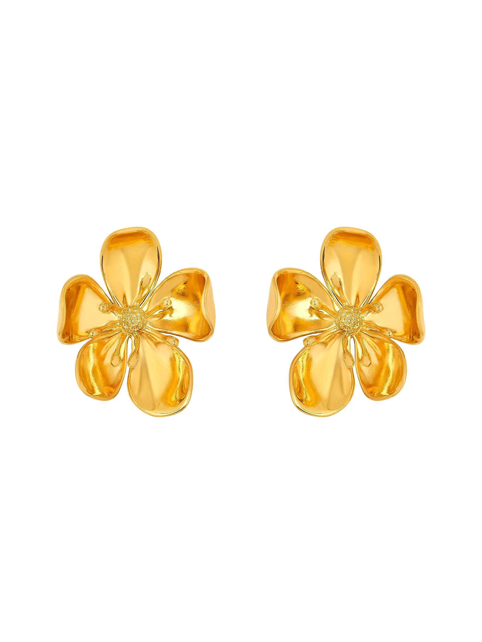 Oscar de la Renta Cherry Blossom 24K-Gold-Plated Stud Earrings | Saks Fifth Avenue | Saks Fifth Avenue