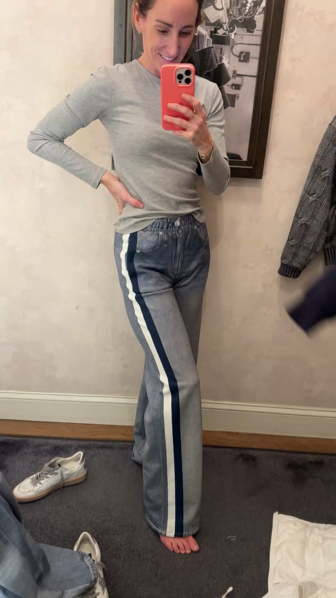 Most comfortable jeans with stripe down the side | women’s jeans with stripe | rang and bone sweatpant jeans | travel outfit | spring break | women’s spring outfits 

#LTKootd #LTKTravel #LTKdayinmylife