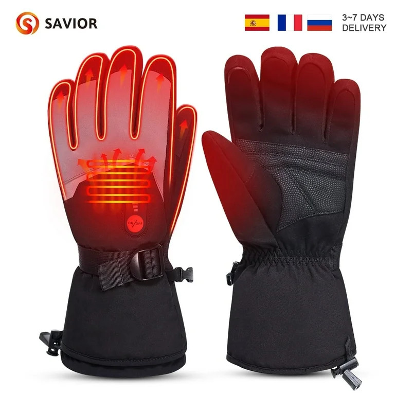 Savior Battery Heated Gloves for Men Women Savior Electric Rechargeable Motorcycle Warm Gloves Mi... | Walmart (US)