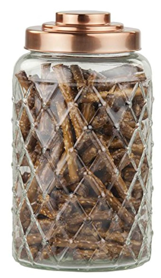 Home Basics GJ44502 Glass Jar with Copper Top, Large | Amazon (US)