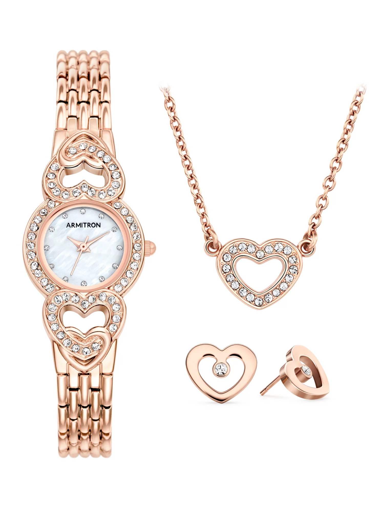 Armitron Women's Rose Gold-Tone Watch and Jewelry Set - Walmart.com | Walmart (US)