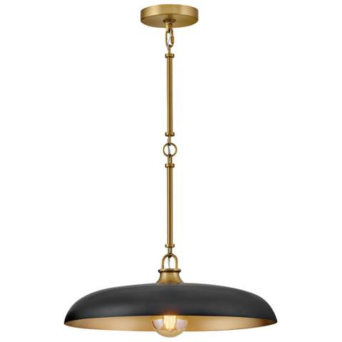 Hinkley Sadie 18"W Lacquered Brass and Black Pendant Light - #7298K | Lamps Plus | Lamps Plus