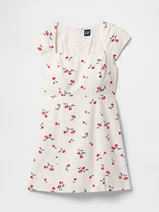 Linen-Blend Cap-Sleeve Mini Dress | Gap (US)