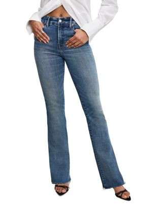 Good American Soft Tech Good Classic High Rise Bootcut Jeans in Indigo 863  | Bloomingdale's Wome... | Bloomingdale's (US)