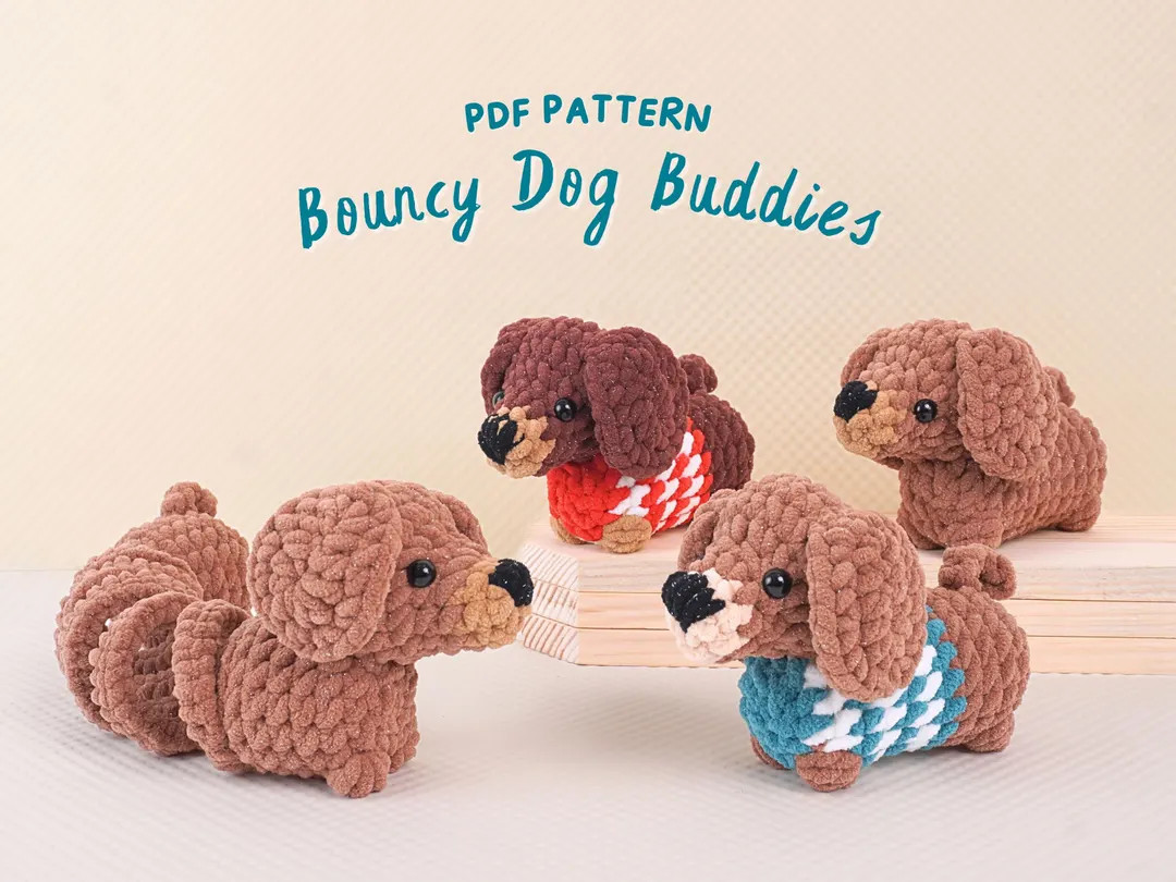 Bouncy Dog Buddies Crochet Patterns Bundle, Stuffed Animal Crochet Patterns, Amigurumi Crochet Pa... | Etsy (US)