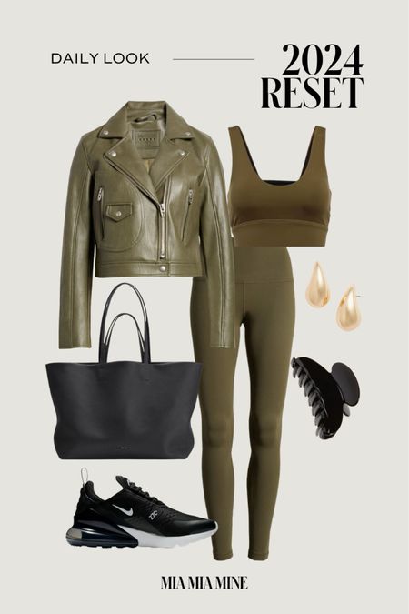 Casual winter outfit / winter travel outfit / coffee run outfit / new years reset 
BlankNYC olive green leather jacket
Nike olive green workout set
Cuyana oversized tote
Nike air max 270 sneakers on sale 



#LTKfindsunder100 #LTKstyletip #LTKfitness