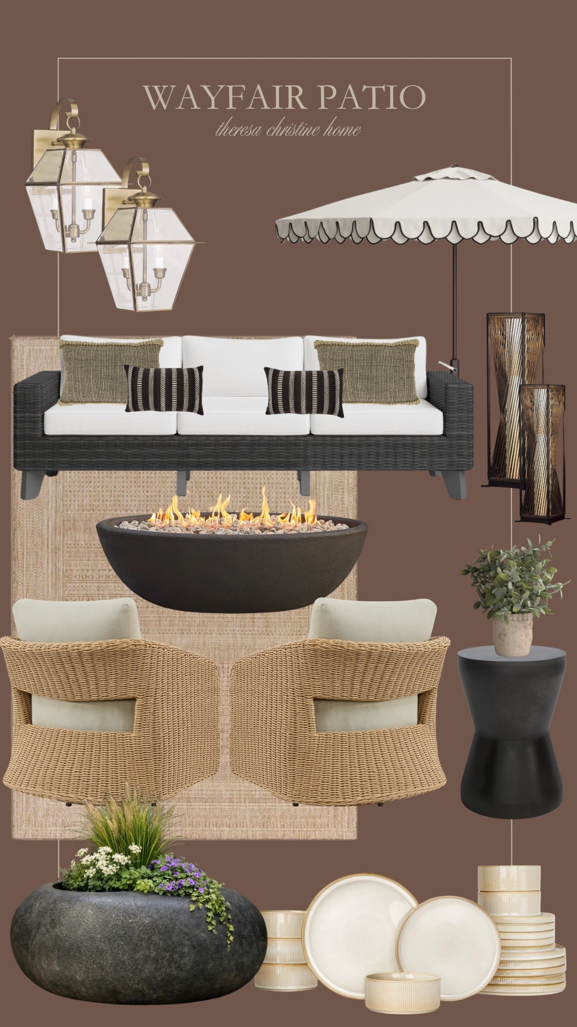 Wayfair patio inspiration! 🖤🙌🏻 Love this fire pit, these pretty patio furniture favorites, and those lanterns! 🙌🏻☀️

#LTKSeasonal #LTKHome