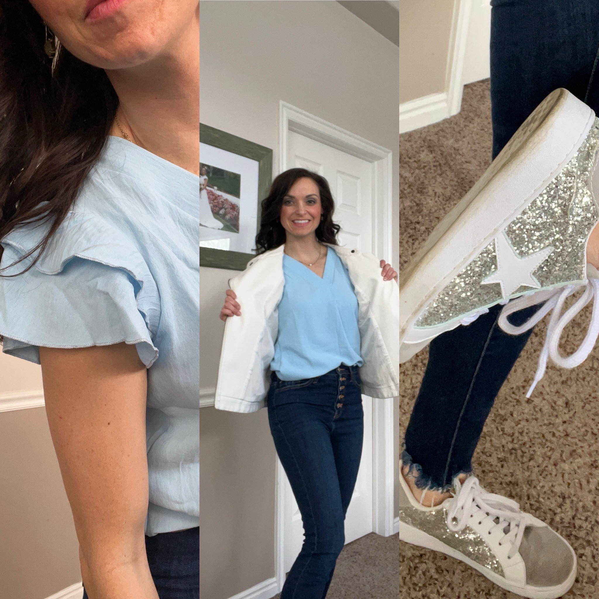 Spring outfit! Silver and blue! 

#LTKfindsunder50 #LTKstyletip #LTKshoecrush