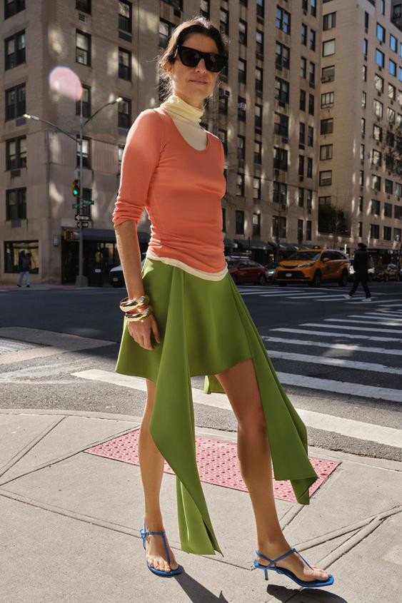 ZW COLLECTION ASYMMETRIC HEM MINI SKIRT | Zara UK