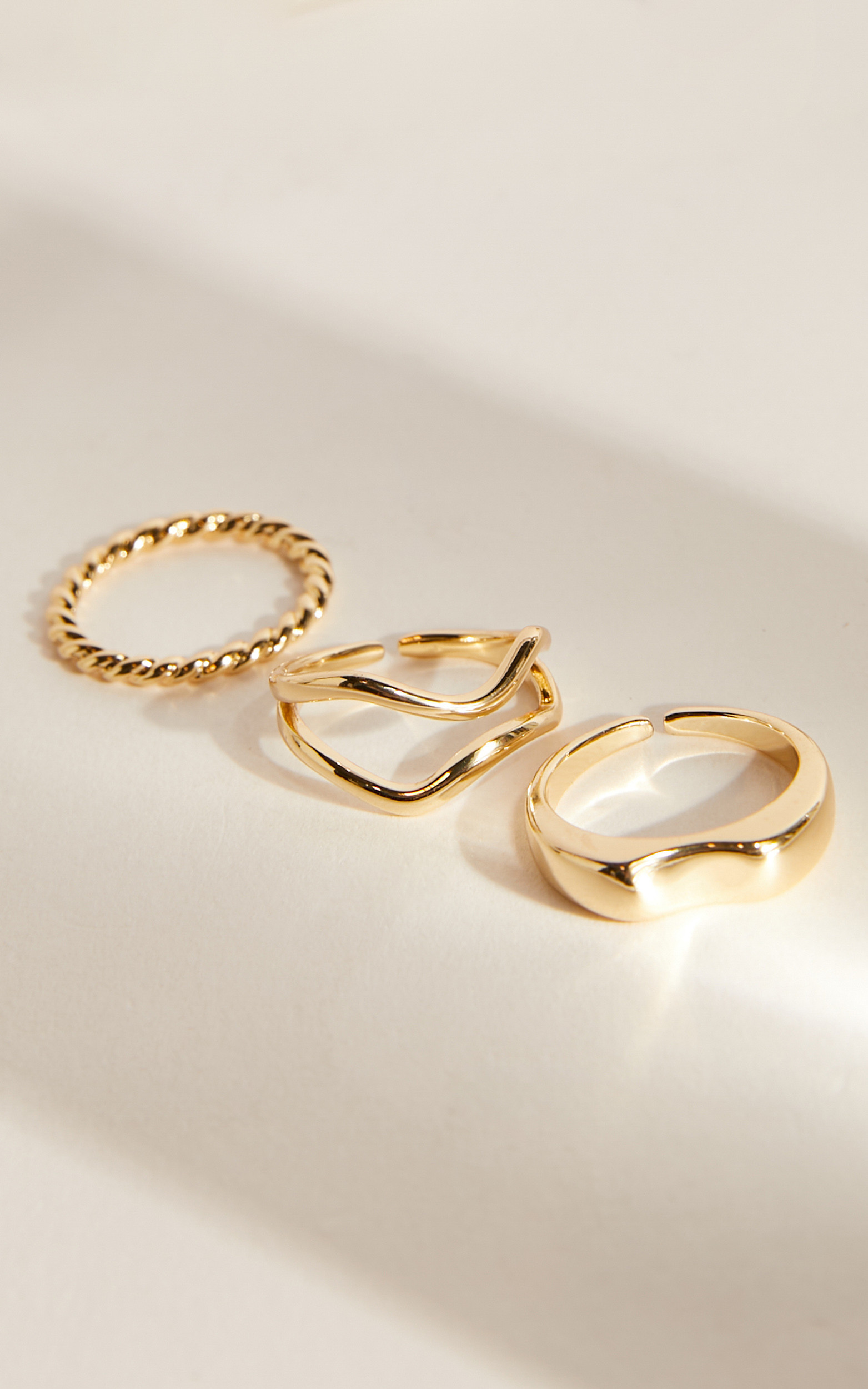 Florice 3 Pack Ring Set in Gold | Showpo (ANZ)