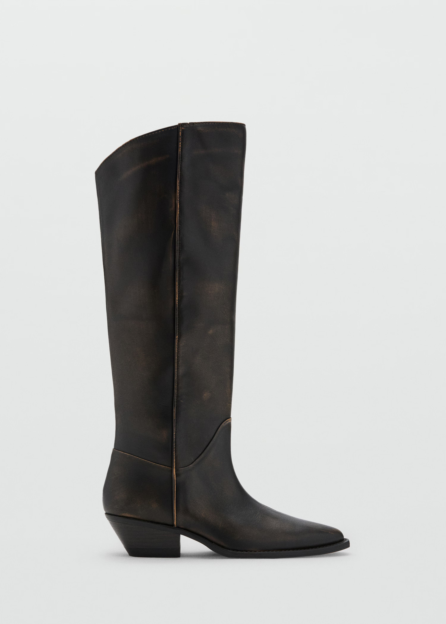 Worn-look leather boots | MANGO (UK)