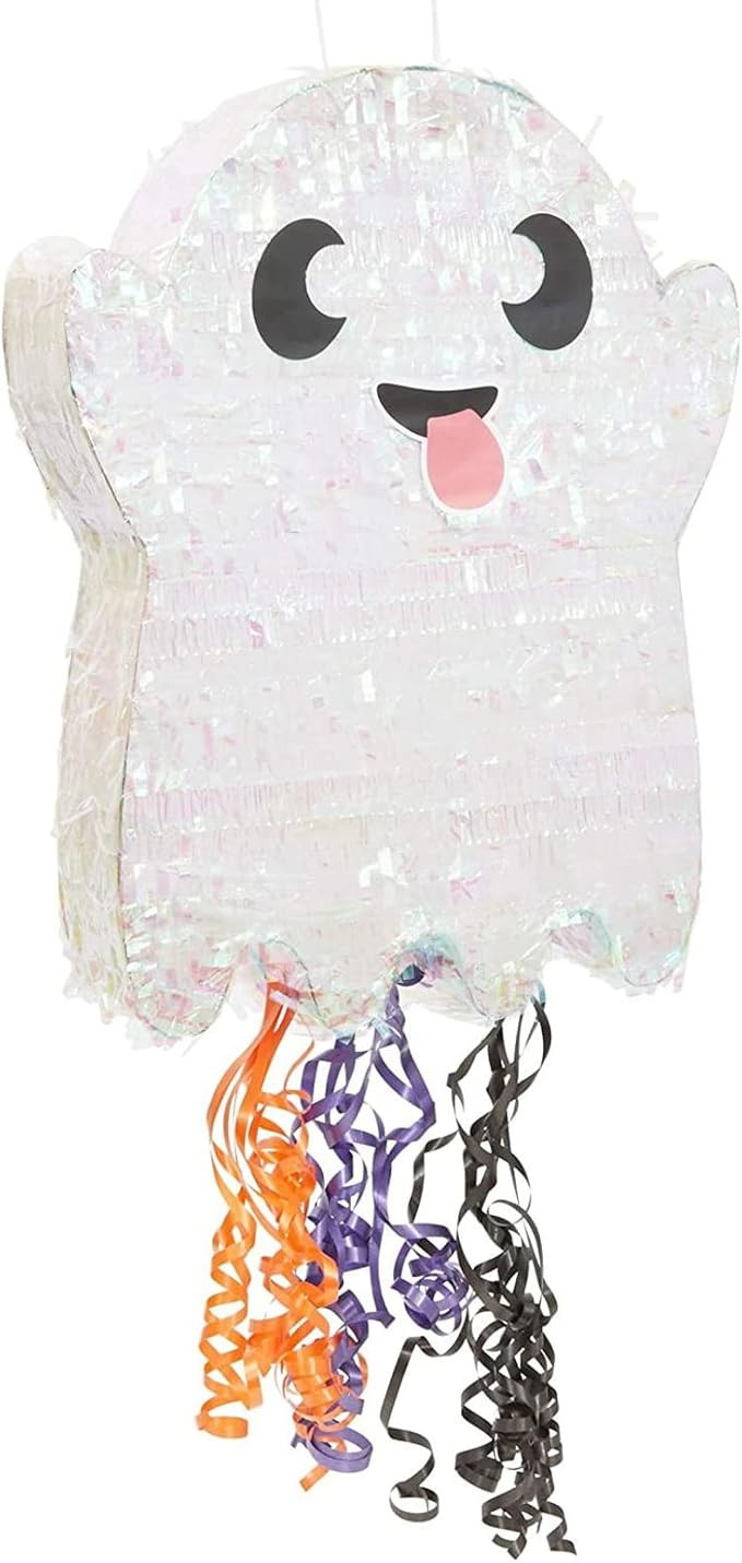 Halloween Mini Pinata Pull String Ghost - 17 x 13 x 3 in, Multicolor Iridescent Paper - Halloween... | Amazon (US)