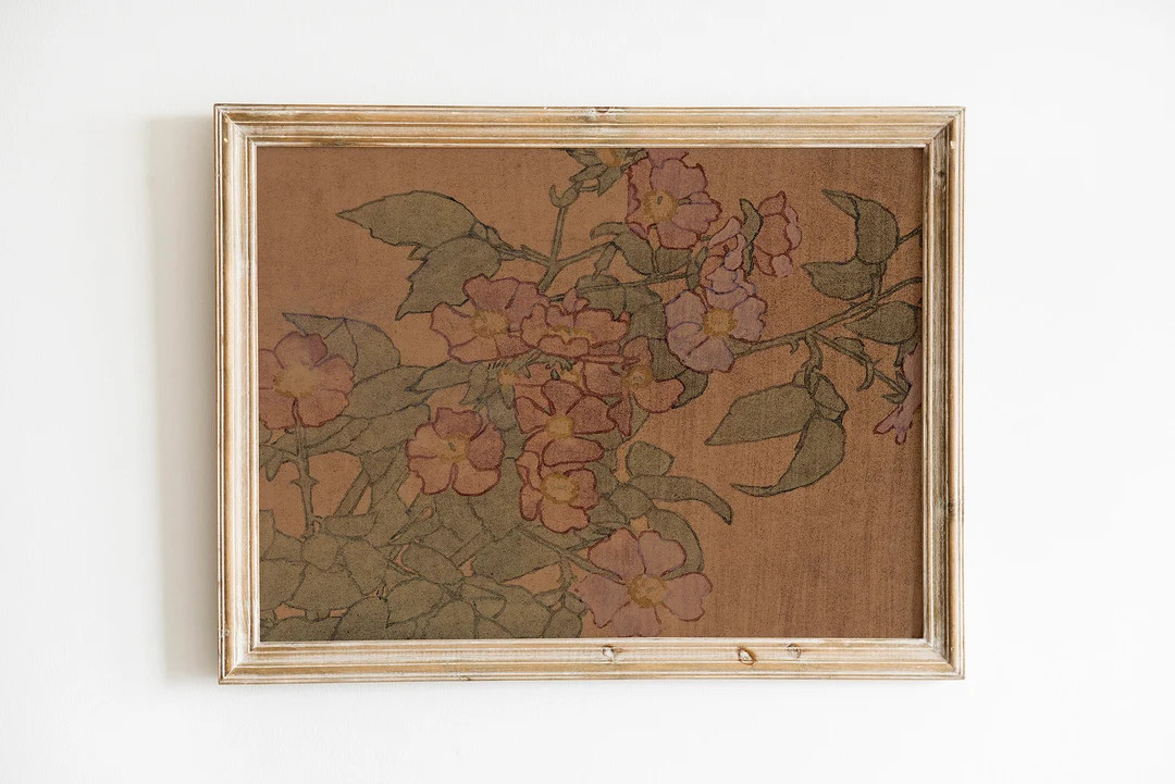 Fall Home Vintage Floral Oil Painting Old Master Style Still Life Floral Wall Decor Moody Wildflo... | Etsy (US)