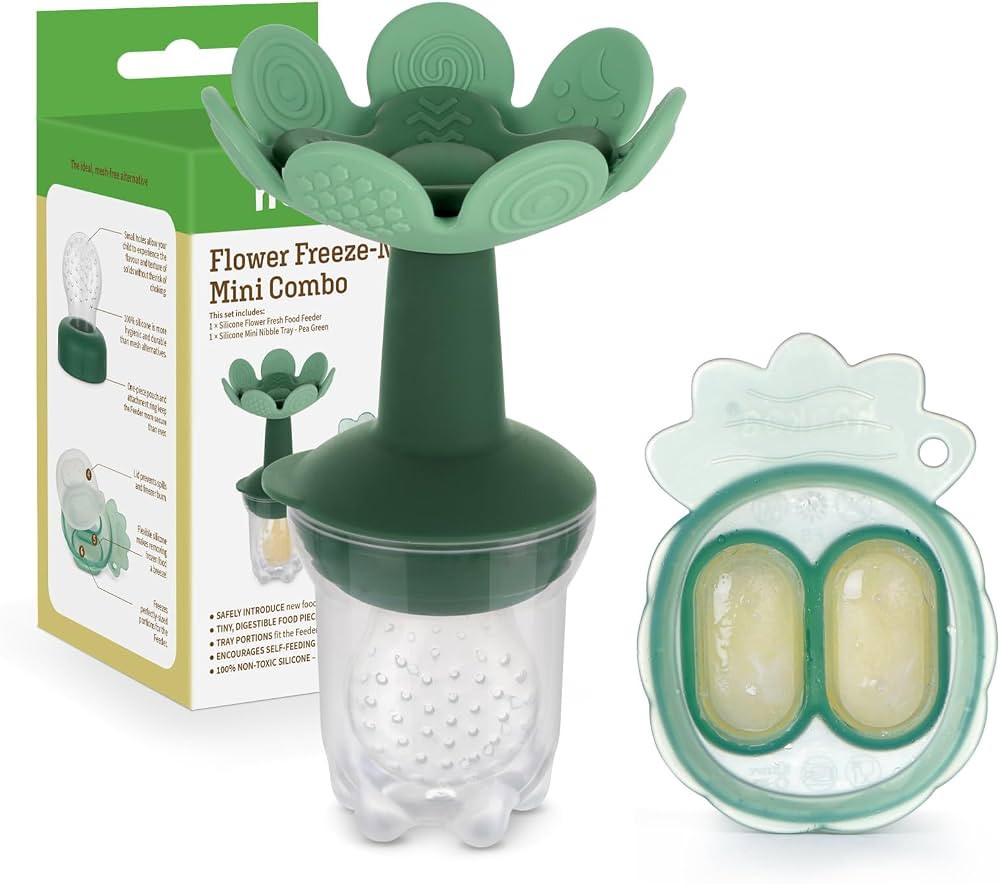 Haakaa Flower Baby Fresh Fruit Food Feeder with Mini Freezer Nibble Tray, Breastmilk Popsicle Mol... | Amazon (US)